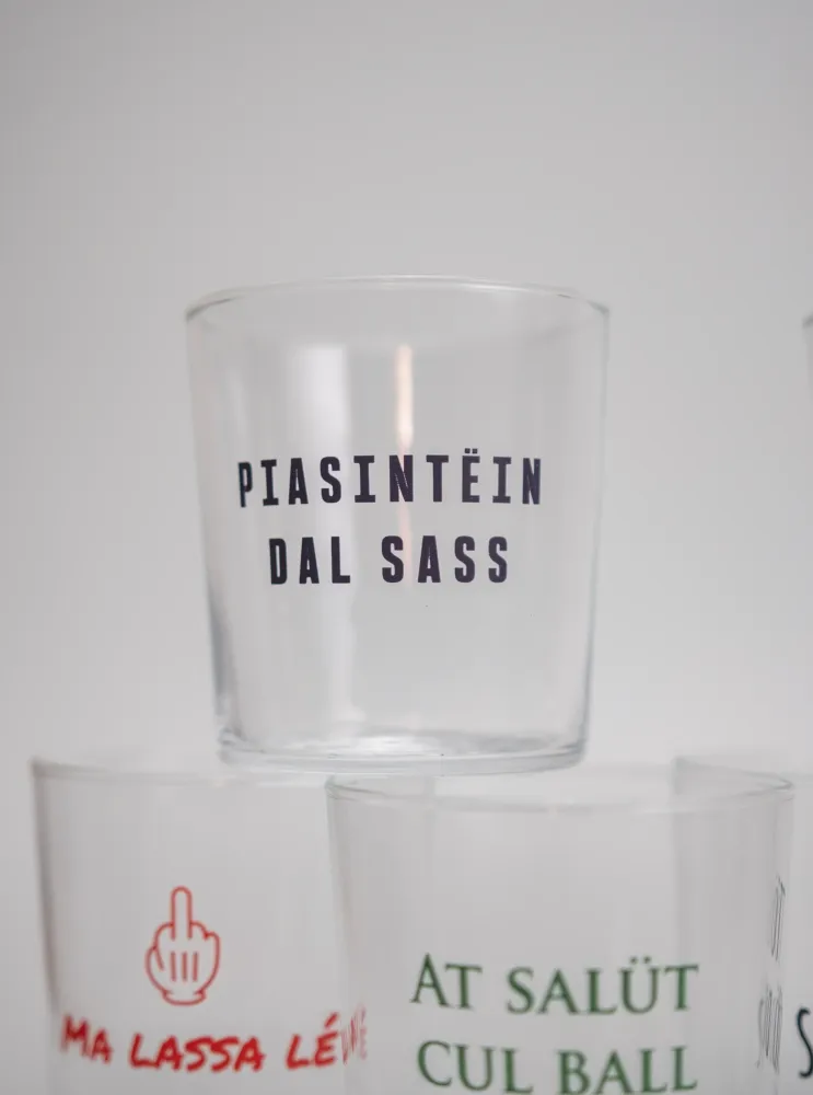Set di 6 Bicchieri con frasi dialetto piacentino