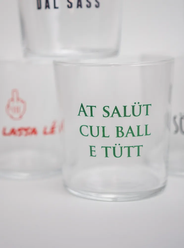 Set di 6 Bicchieri con frasi dialetto piacentino