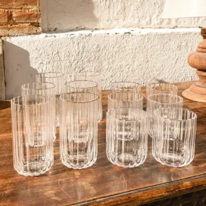 Set di 12 bicchieri cristallo con onde