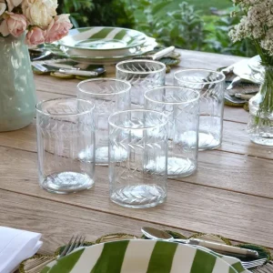 Set 6 Bicchieri Cristallo Molato Grandi Cristina Oria