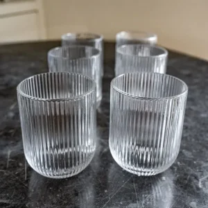 Set Di 6 Bicchieri Cristallo Molato Trasparente