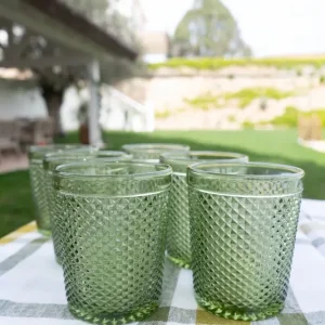 Set di 6 bicchieri Crystal Peaks verdi