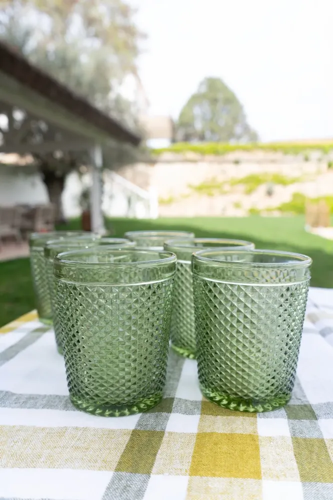 Set di 6 bicchieri Crystal Peaks verdi