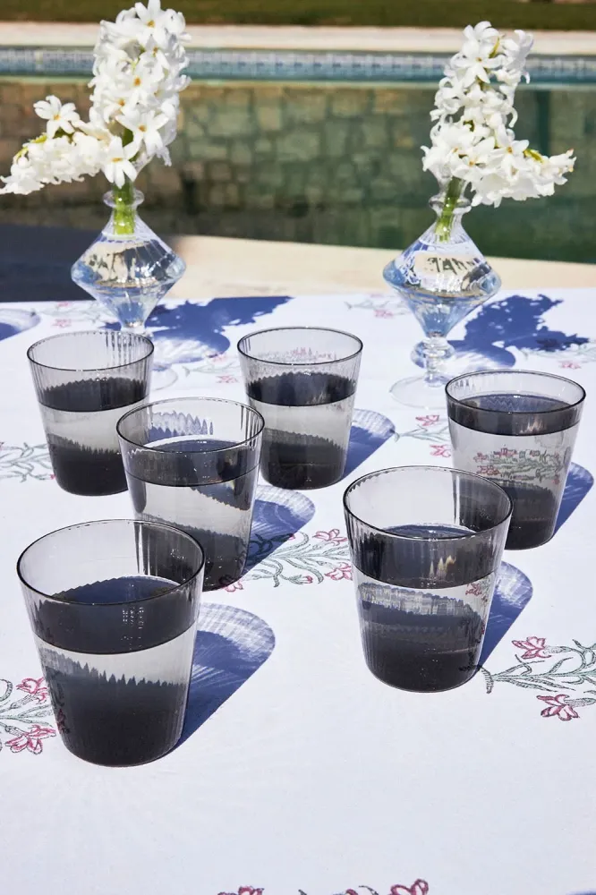 Set 6 Bicchieri Grigio Texture Cristina Oria