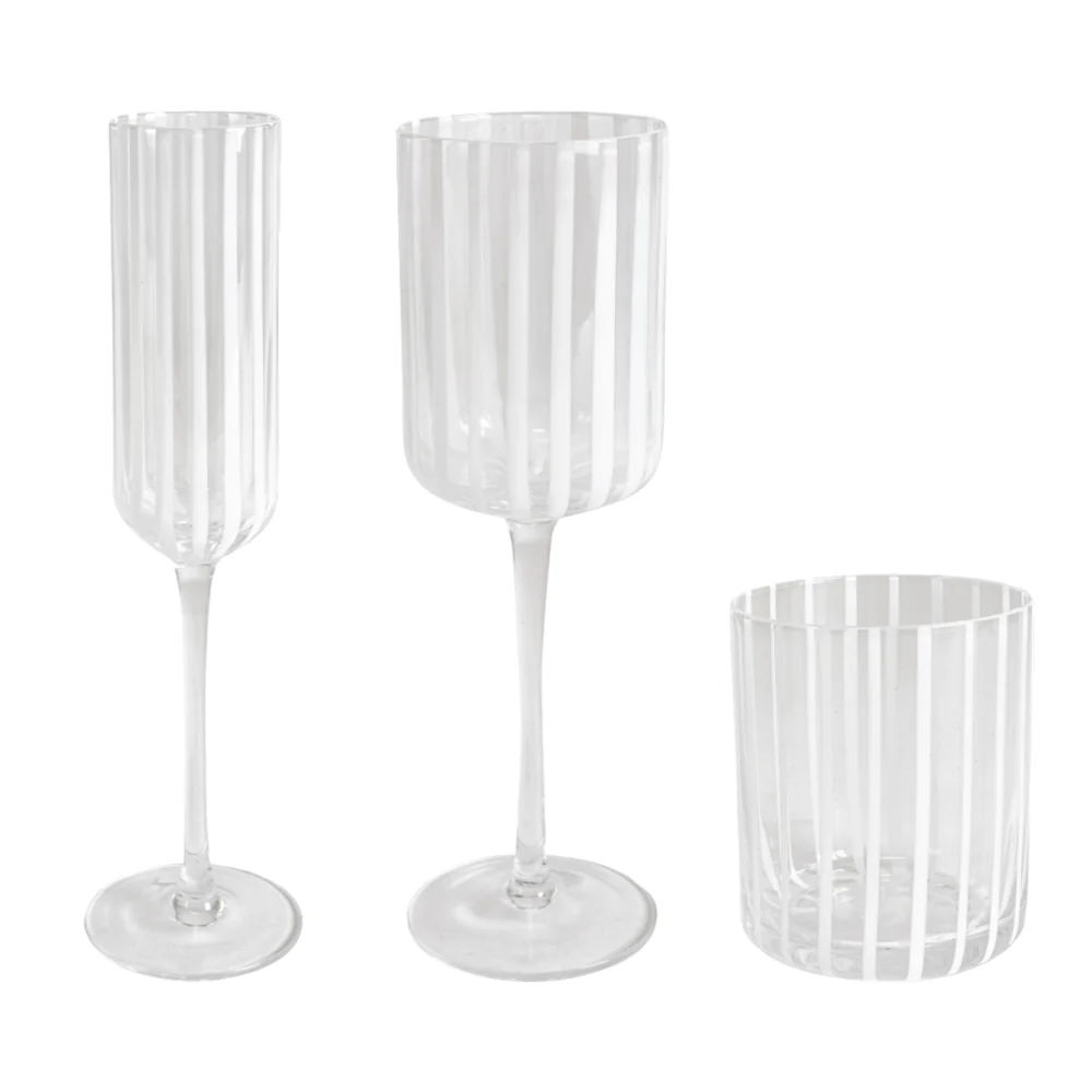 Set 36 Bicchieri "Linee Bianco" Henriette