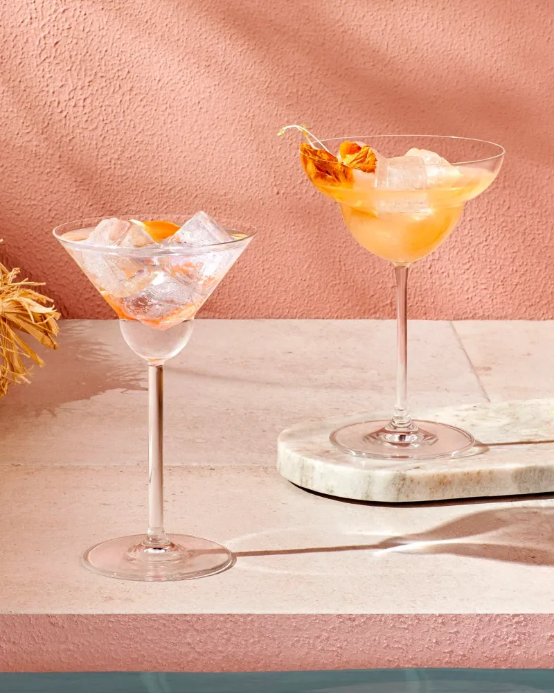 Set 2 bicchieri da martini cristallo Vintage round