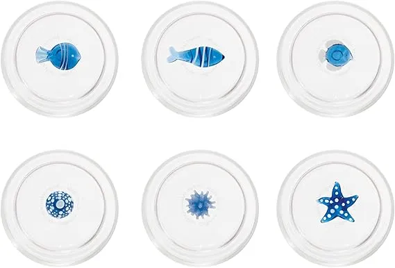 SET 6 BICCHIERI TAVOLA TUMBLER TECA MARE MISTI ZAFFERANO VETRO BOROSILICATO