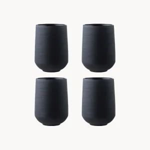 Set 4 bicchieri terracotta nera Eclipse