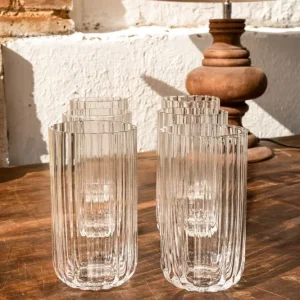 Set di 6 bicchieri vetro con onde grandi