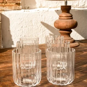 Set di 6 Bicchieri Vetro con Piccole Onde