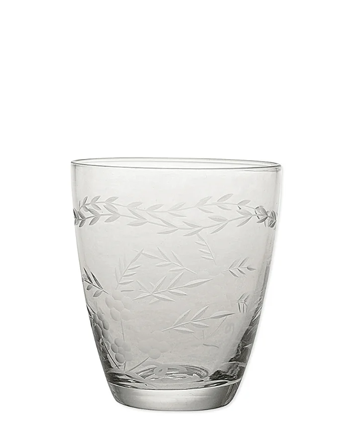 Set di 6 bicchieri vetro con taglio decorato -Greengate