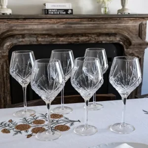 Set di 6 bicchieri da vino ovali cristallo Spike