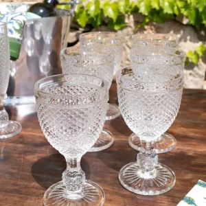 Set di 6 bicchieri da vino trasparenti con punte