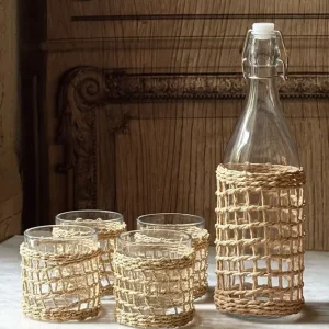 Set di bottiglie e bicchieri fibra di vetro