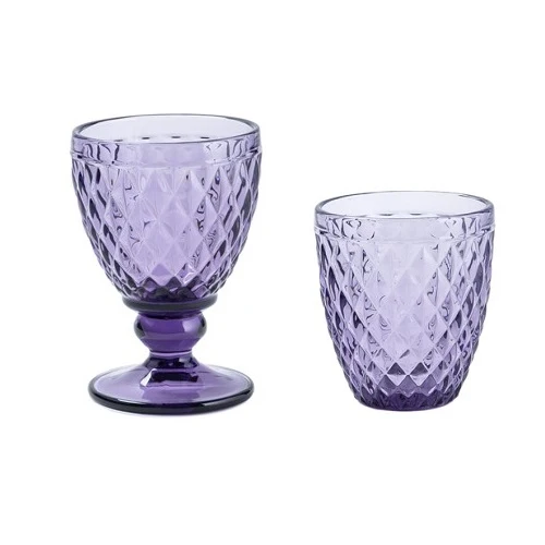 Set 6 Calici + 6 Bicchieri Bassi "Tuscany Porpora" Fade Maison
