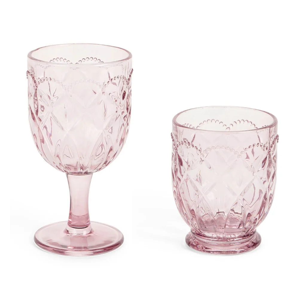 Set 12 Calici+12 Bicchieri Bassi "Fiorirà" Nuvole di Stoffa
