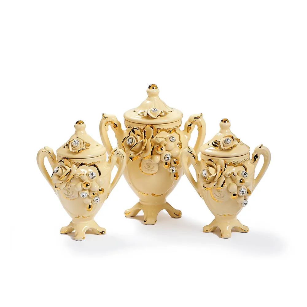 Set centrotavola Capodimonte crema