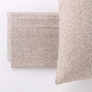 Set Completo Lenzuola Singolo Arios Pois Beige, Puro Cotone, Linea Oro Carillo Home