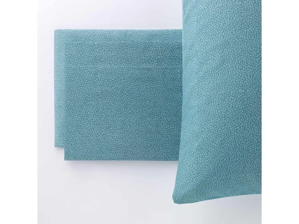 Set Completo Lenzuola Singolo Arios Pois Azzuro cielo, Puro Cotone, Linea Oro Carillo Home