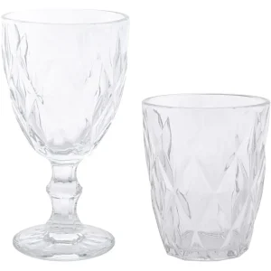 Set Diamont 6 calici + 6 bicchieri vetro