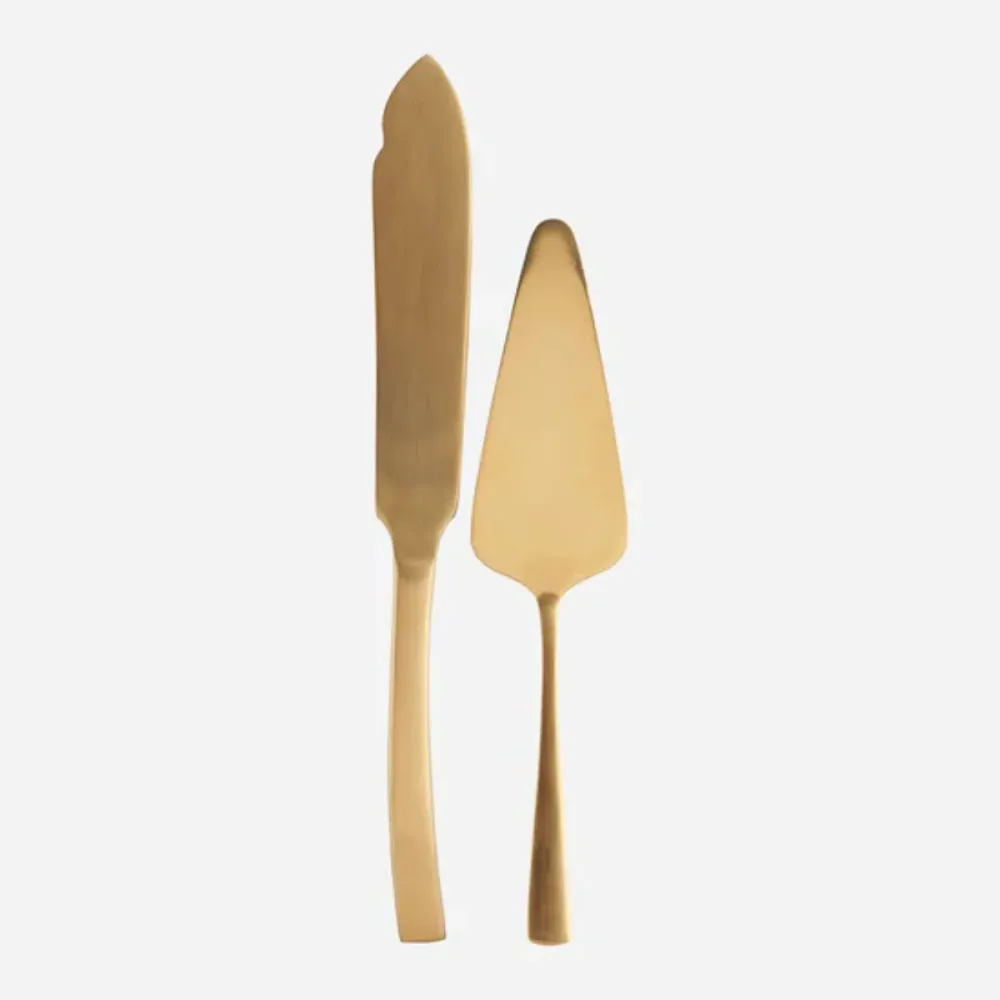 Set di due posate acciaio inox per servire dolci Golden House Doctor