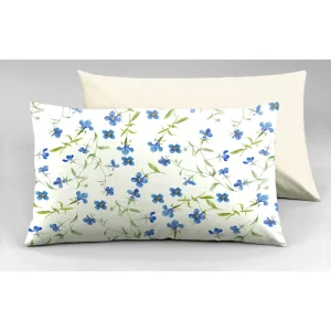 Set 2 federe coppia di federe bifaccia doubleface stampa digitale 100% cotone Made Italy RICORDI/PANNA