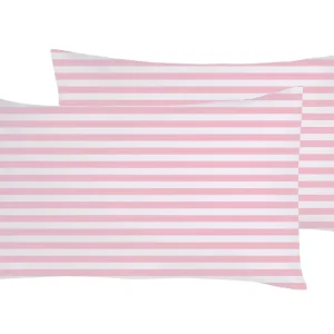 Set 2 federe coppia di federe stampa digitale 100% cotone, Made Italy RIGA MINI ROSA