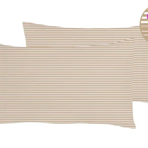 Set 2 federe coppia di federe stampa digitale 100% cotone Made Italy RIGA SABBIA