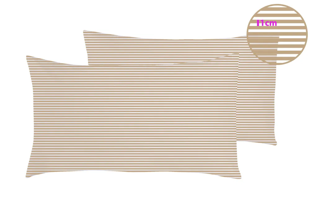 Set 2 federe coppia di federe stampa digitale 100% cotone Made Italy RIGA SABBIA