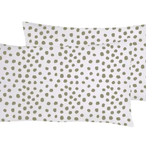 Set 2 federe coppia di federe stampa digitale 100% cotone Made Italy DOT MINI TORTORA