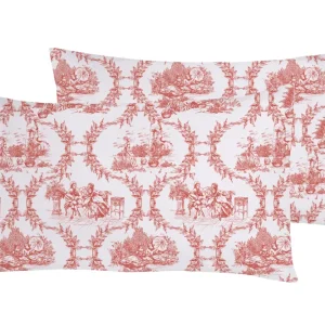 Set 2 federe coppia di federe stampa digitale 100% cotone, Made Italy TOILE DE JOUY MALDIVE
