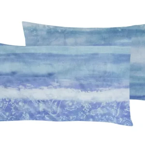 Set 2 federe coppia di federe stampa digitale 100% cotone, Made Italy MARE