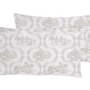 Set 2 federe coppia di federe stampa digitale 100% cotone, Made Italy TOILR DE JOUY CAMARGUE