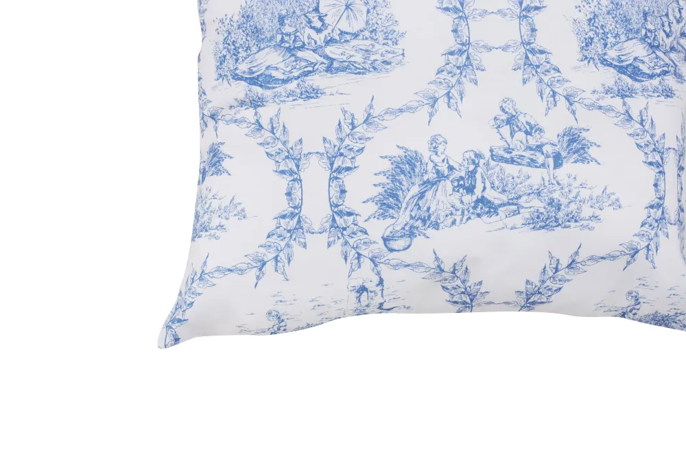 Set 2 federe coppia di federe stampa digitale 100% cotone, Made Italy TOILE DE JOUY OLIMPIA