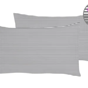 Set 2 federe coppia di federe stampa digitale 100% cotone Made Italy RIGA GRIGIO