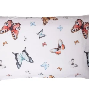 Set 2 federe coppia di federe stampa digitale 100% cotone, Made Italy FARFALLE MULTICOLOR