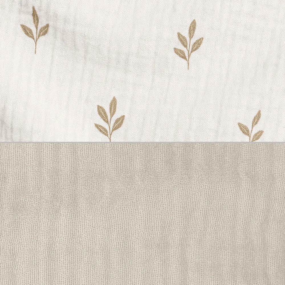 Set lenzuola per culla 60x80/55x70 cm foglie beige · Nandina 616A-116