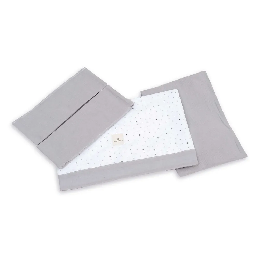 Set lenzuola per culla 60x80/55x70 cm grigio · Delphin 616A-134