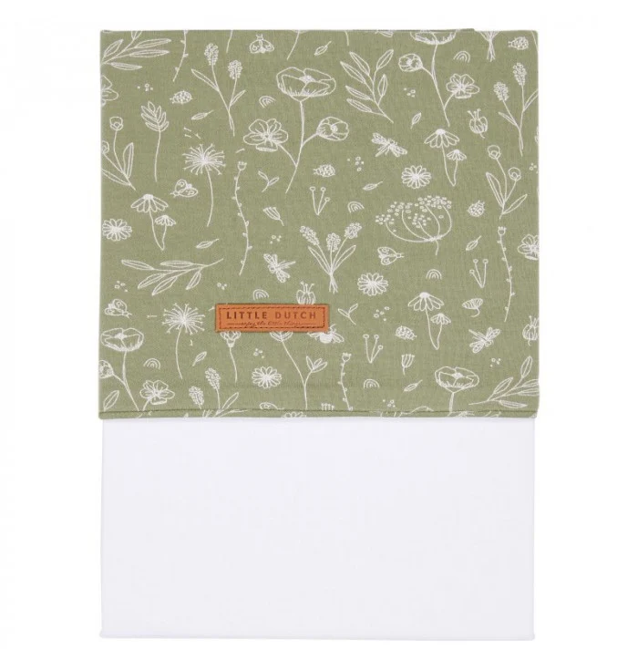 Set lenzuola per culla - Floral Mint + angolo avorio