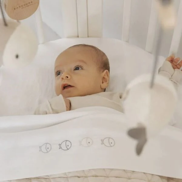 Set lettino pesciolini BB - (Lenzuola + federa + angoli)