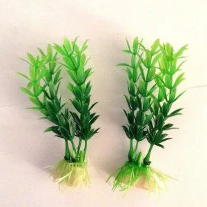 Set 2 Pianta 10 Cm Piantina Artificiale Per Acquario Piante Finte Plastica 2x Pz