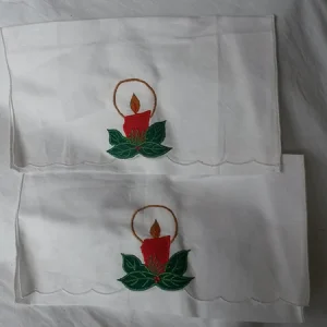 Set di 2 porta tovaglioli misto lino