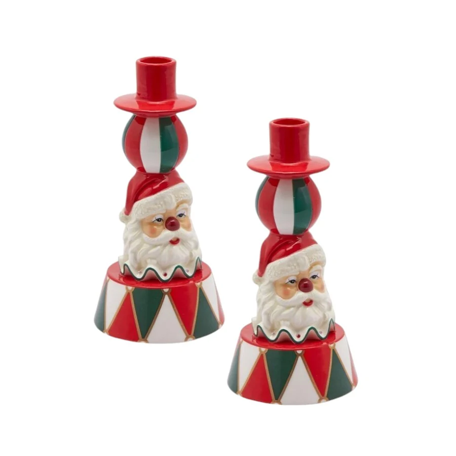 Set 2 Portacandela Santa-Clown EDG