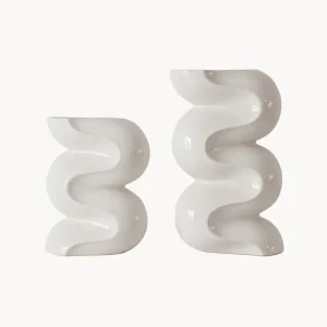 Set 2 portacandele ceramica Ganache