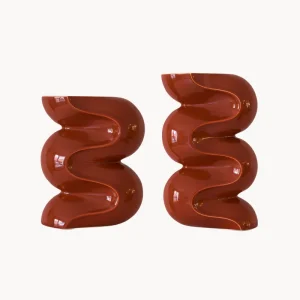Set 2 portacandele ceramica Ganache