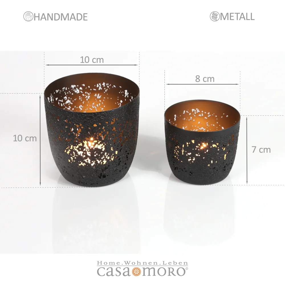 Set di 2 portacandele Noan