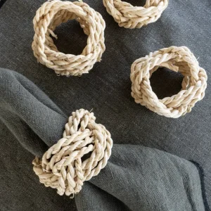 Set di quattro portatovaglioli fibra naturale