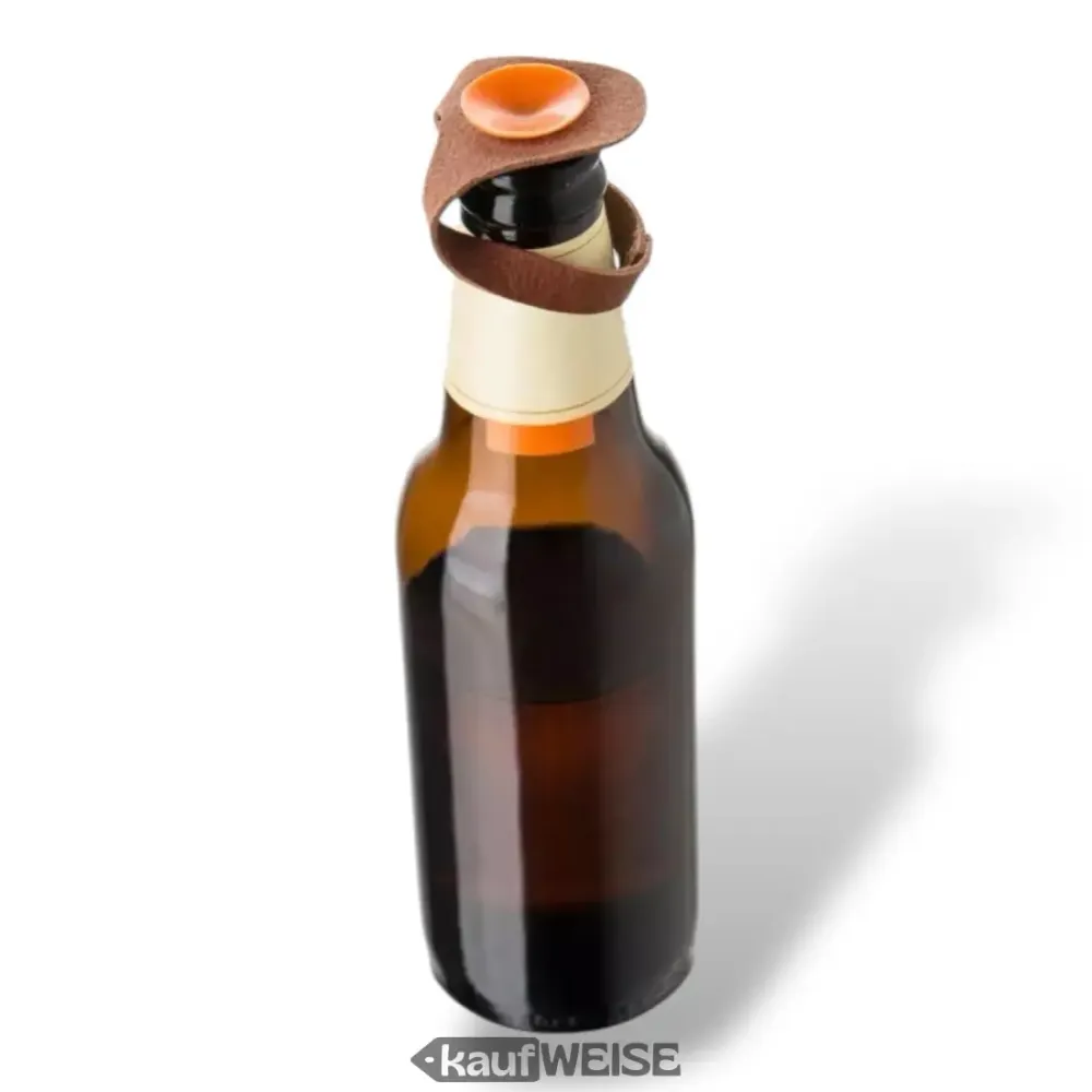 Set di 6 segnabottiglie VACUVIN finta pelle | Segnabicchieri per etichettare i bicchieri | Segnalini per bevande riutilizz...