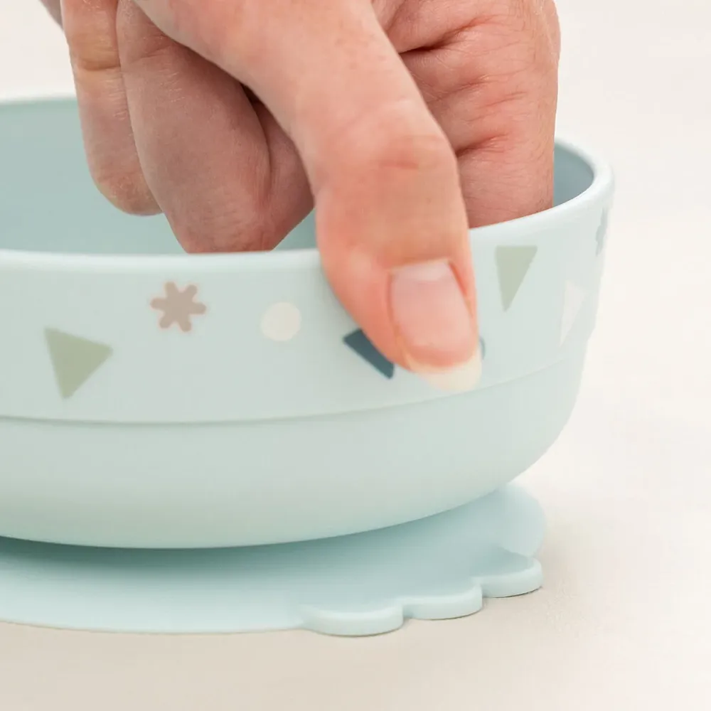 Set di stoviglie per bambini con ventosa Celebration Blu
