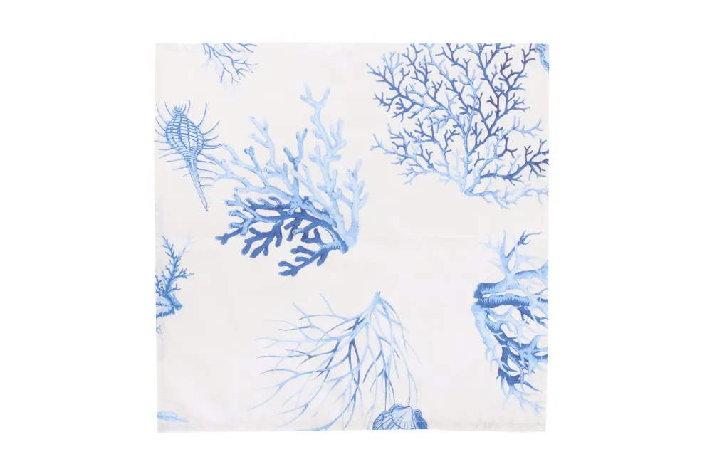Set 6 tovaglioli da tavola 100% cotone stampa digitale, made Italy CORALLI BLU